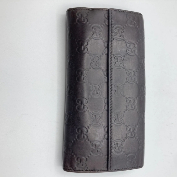 🤎🔹️GUCCI 🔹️ Leather long wallet Italy Guccissima heart Brown ✨️ - Picture 3 of 12